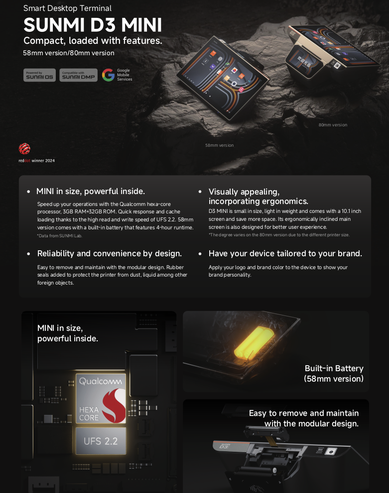 Sunmi D3 Mini Data Sheet Preview