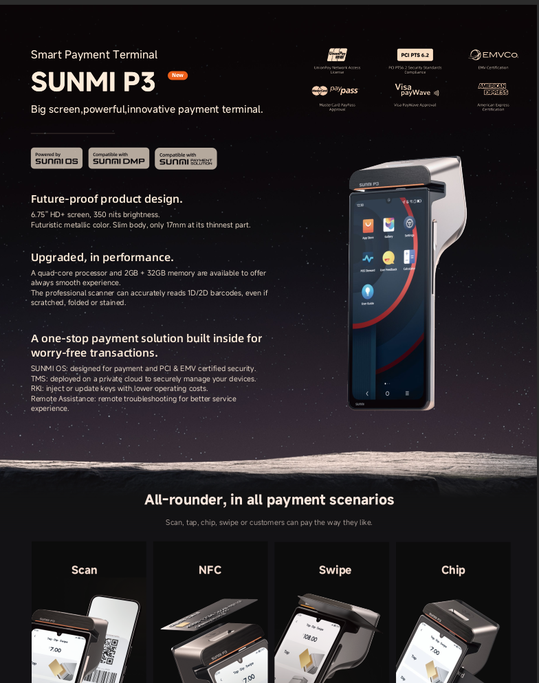 Sunmi P3 Data Sheet Preview